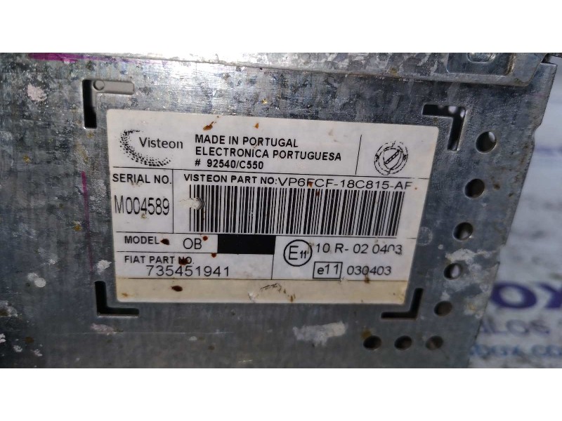 Recambio de sistema audio / radio cd para fiat bravo (198) 1.9 8v jtd cat referencia OEM IAM 735451941  