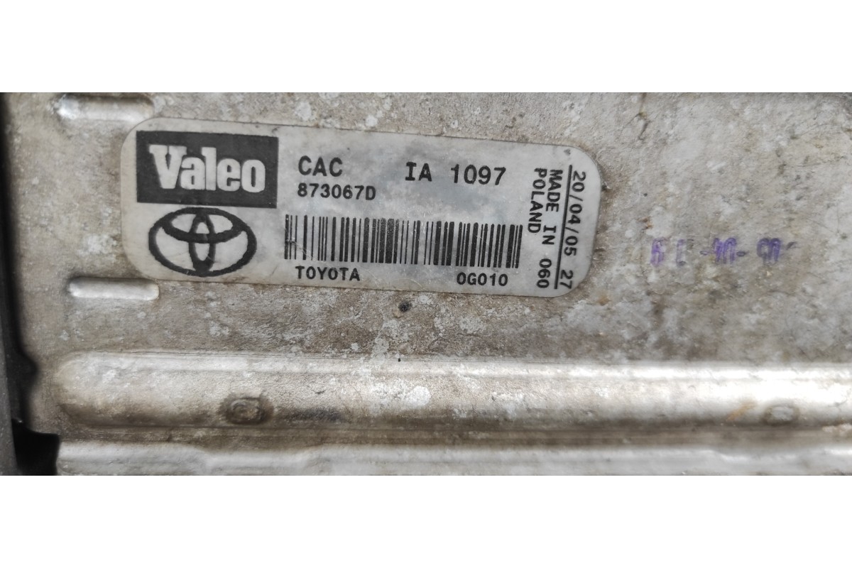 Recambio de intercooler para toyota corolla verso (r1) 2.0 d-4d luna referencia OEM IAM 873067D  