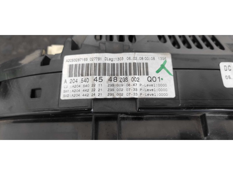 Recambio de cuadro instrumentos para mercedes-benz clase c (w204) berlina 2.2 cdi cat referencia OEM IAM A2045404548  