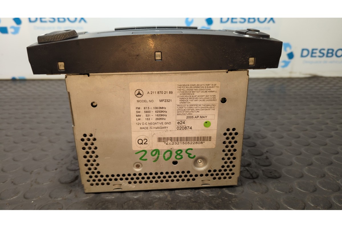Recambio de sistema audio / radio cd para mercedes-benz clase e (w211) berlina 280 cdi referencia OEM IAM A2118702189  