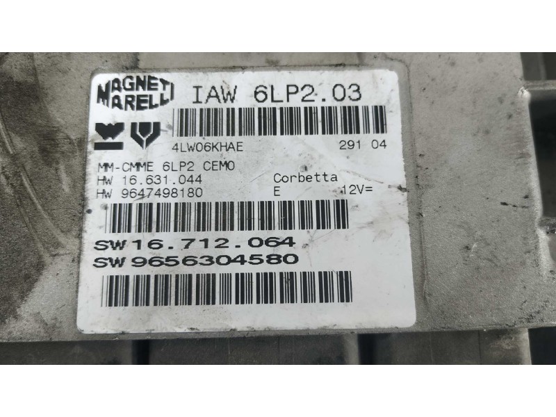 Recambio de centralita motor uce para peugeot 206 berlina 1.4 16v cat (kfu / et3j4) referencia OEM IAM 9656304580  