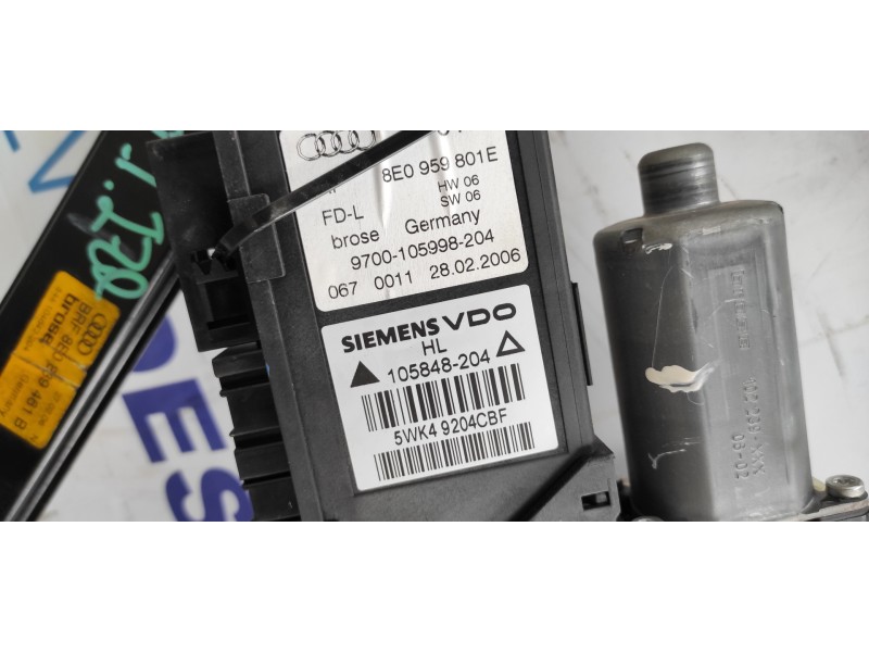 Recambio de elevalunas trasero izquierdo para audi a4 avant (8e) 2.0 tdi quattro (dpf) referencia OEM IAM 8E0839461B  