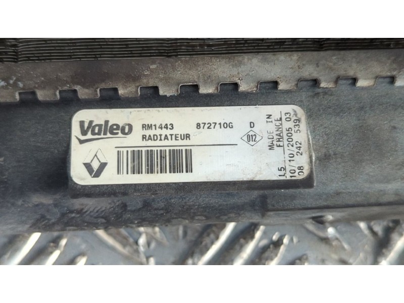 Recambio de radiador agua para nissan interstar mod. 04 (x70) 2.5 dci diesel cat referencia OEM IAM 872710G  