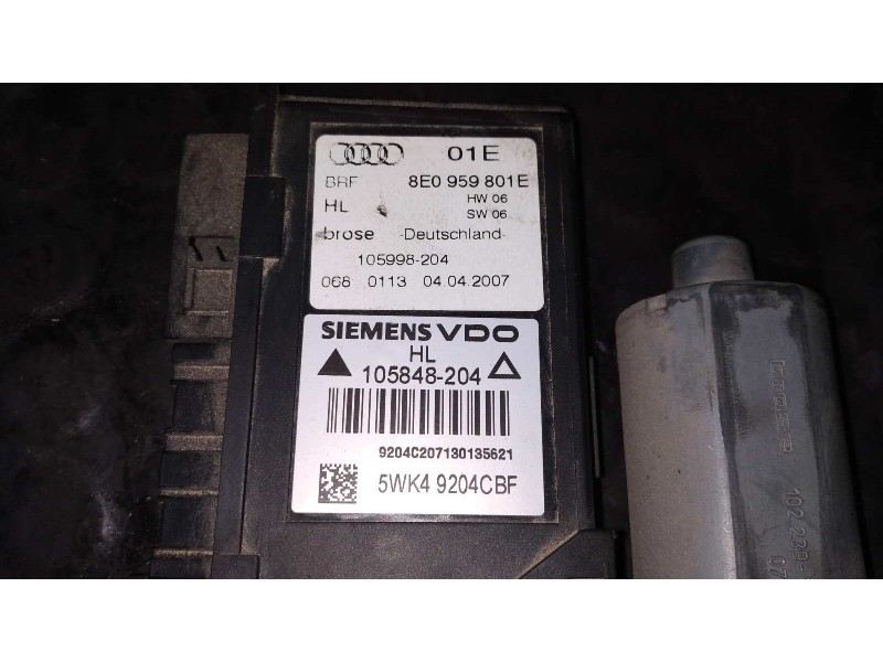 Recambio de motor elevalunas trasero izquierdo para audi a4 berlina (8e) 2.0 tdi referencia OEM IAM 8E0959801E  