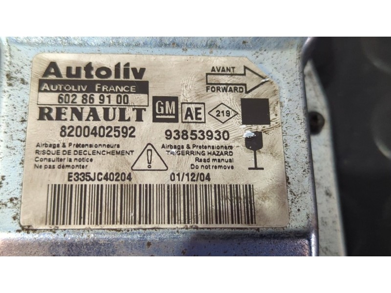 Recambio de centralita airbag para nissan primastar (x83) caja cerrada batalla corta 2,7t referencia OEM IAM 8200402592  
