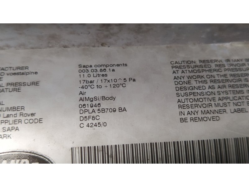 Recambio de acumulador central amortiguacion para land rover range rover sport autobiography referencia OEM IAM DPLA5B709BA  